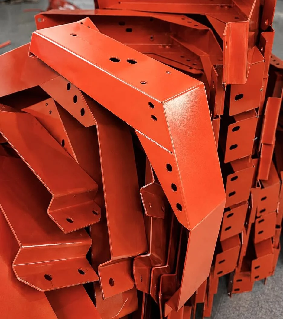 Orange coated formed sheet-metal components